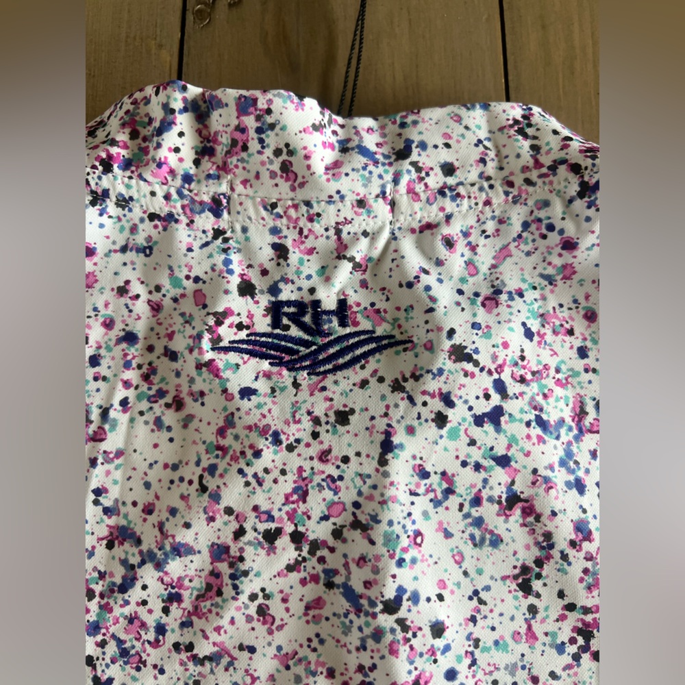 NWT Bad Birdie Women's Paint Splatter 3 Blade Collar Sleeveless Golf Polo Large - Picture 8 of 9